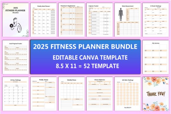 2025 Fitness Planner Bundle Interior