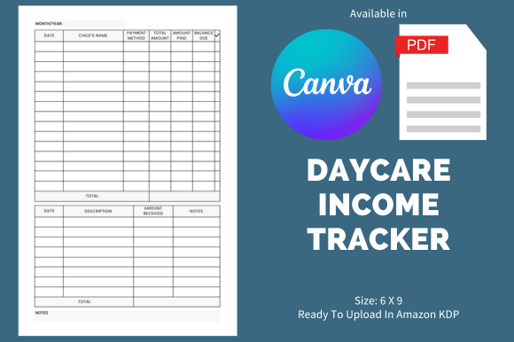 Daycare Income Tracker - KDP Template