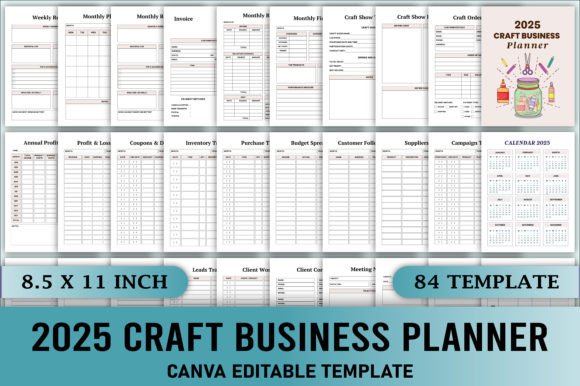 Editable 2025 Craft Business Planner