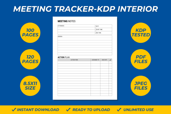 Meeting Notes Tracker Book KDP 8.5X11