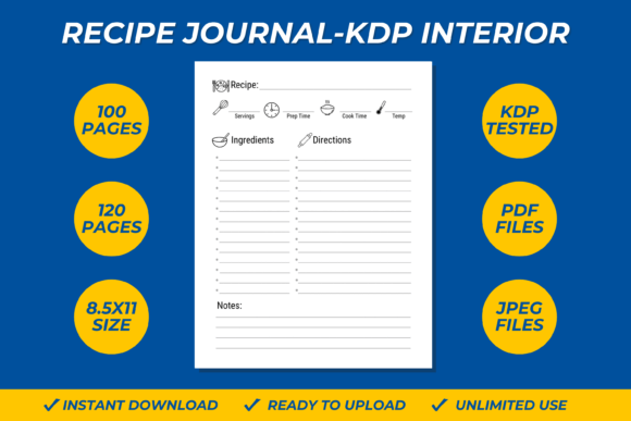 Recipe Journal Log Book KDP 8.5X11: A Practical Tool for Every Home Chef
